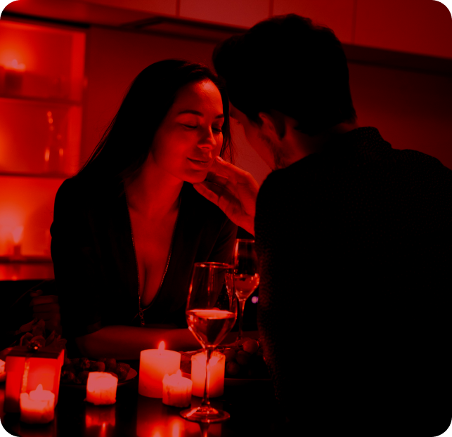 Romantic couple at dinner